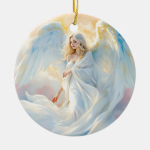 Celestial Dawn – Angel of Peace and Light Ceramic Tree Decoration