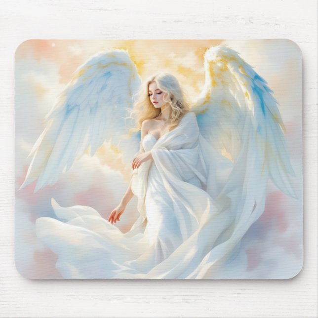 Celestial Dawn – Angel of Peace and Light Mouse Mat (Front)