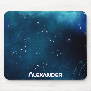 Celestial Deep Blue Outer Space Cosmic Galaxy Mouse Mat