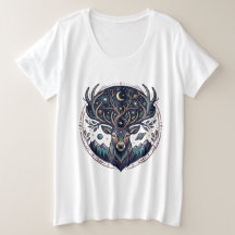 Celestial Deer Mystical Moon & Star Art Stag