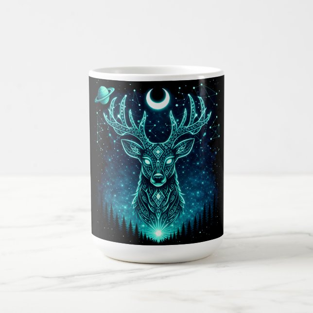 Celestial Deer – Starlit Grace Wildlife Galaxy Coffee Mug (Center)