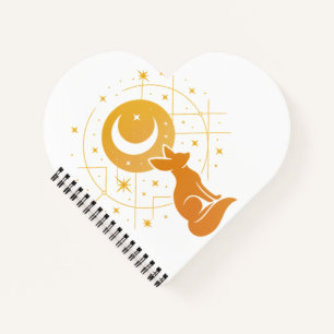 Celestial Desert Fox – Moon and Stars Cosmic  Notebook