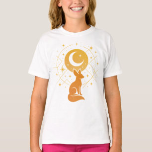Celestial Desert Fox – Moon and Stars Cosmic  T-Shirt