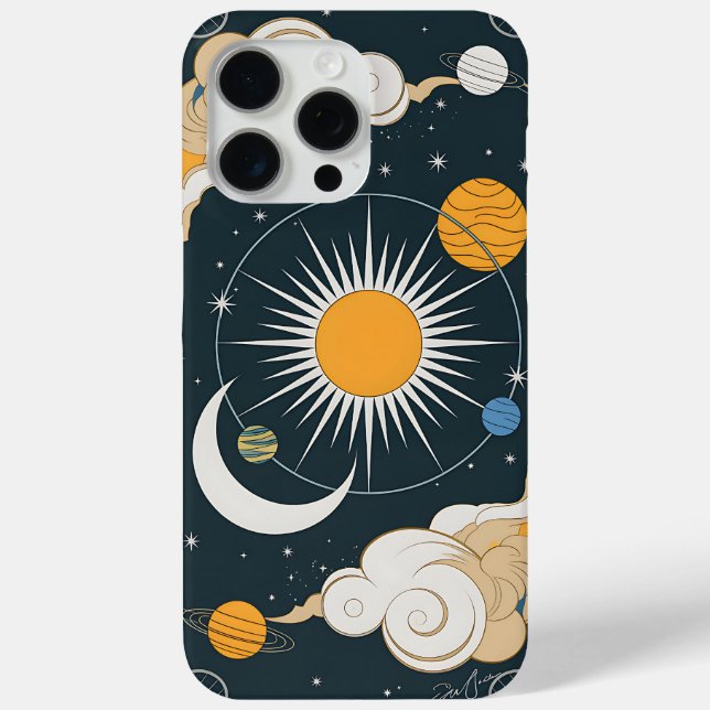 Celestial Design - Mystical Sun, Moon, and Planets Case-Mate iPhone Case (Back)