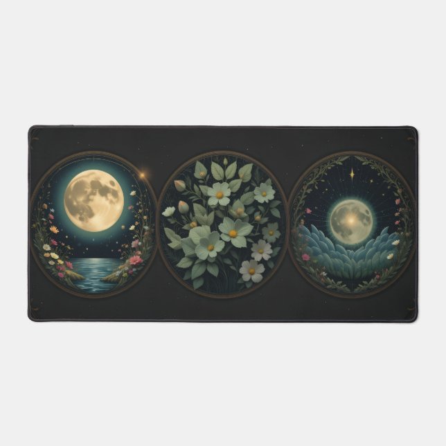 Celestial Desk Mat - Moon Phases, Art Nouveau Witc (Front)