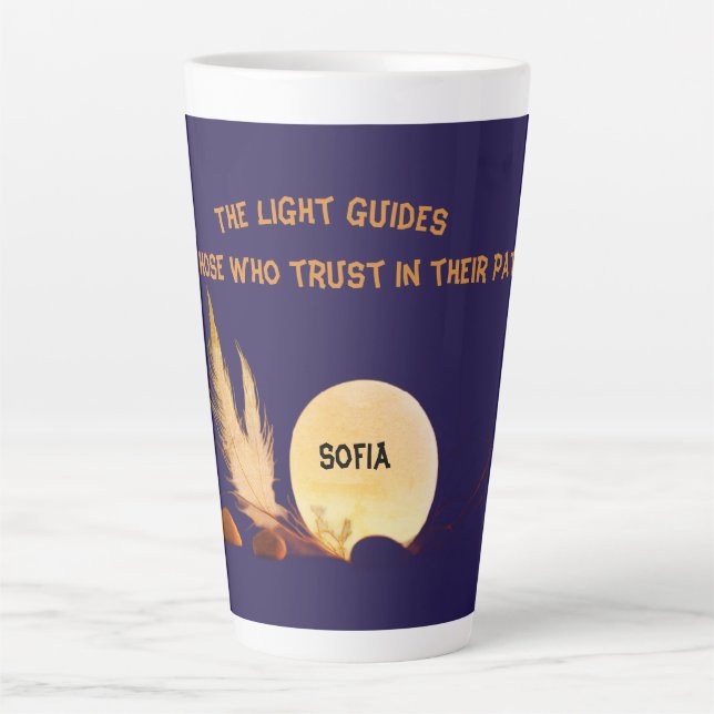 Celestial Devotion 17oz Blue Latte Mug (Front)