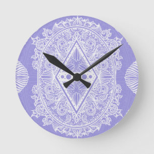 Celestial Diamond Mandala Round Clock