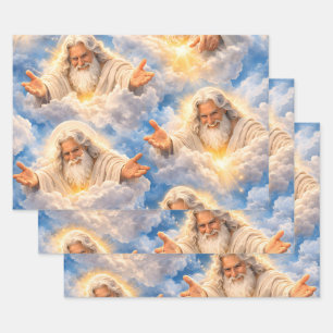 Celestial divine welcome wrapping paper