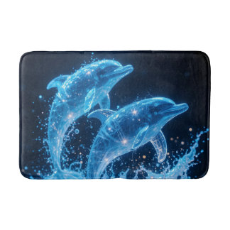 Celestial Dolphins: Dance of Light 1 Bath Mat