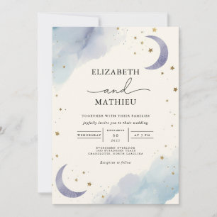 Celestial Dream Bloom Wedding Invitation
