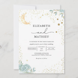 Celestial Dream Floral Wedding Invitation