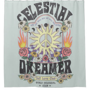 CELESTIAL DREAMER SUN ROSE TSHIRT graphic DESIGNhi Shower Curtain