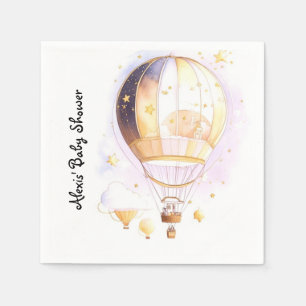 Celestial Dreamland Baby Shower Hot Air Balloon Napkin