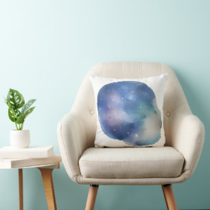 Celestial Dreams: A Watercolor Exploration Cushion