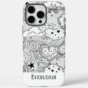 Celestial Dreams Doodles Personalised iPhone 16 Pro Max Case