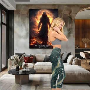 Celestial Dreams: Starry Night Abstract Pattern Capri Leggings