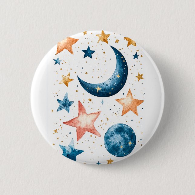 Celestial Dreams Watercolor 6 Cm Round Badge (Front)