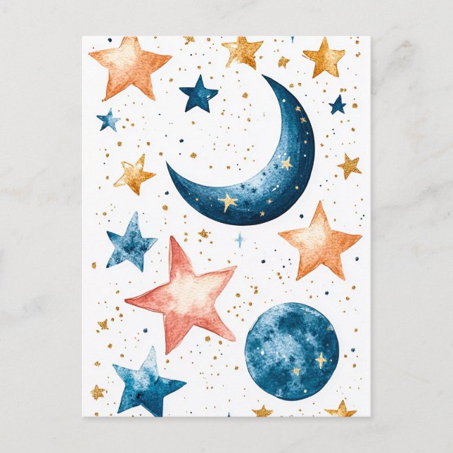 Celestial Dreams Watercolor Postcard (Front)