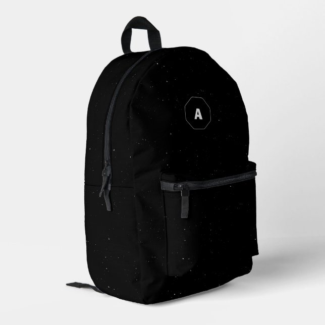 Celestial Dust & Starlight Texture Pattern Printed Backpack (Back Corner Left)