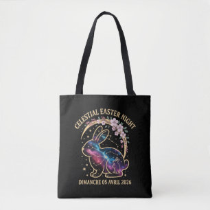 Celestial Easter Night 2026 Galaxy Bunny Constella Tote Bag