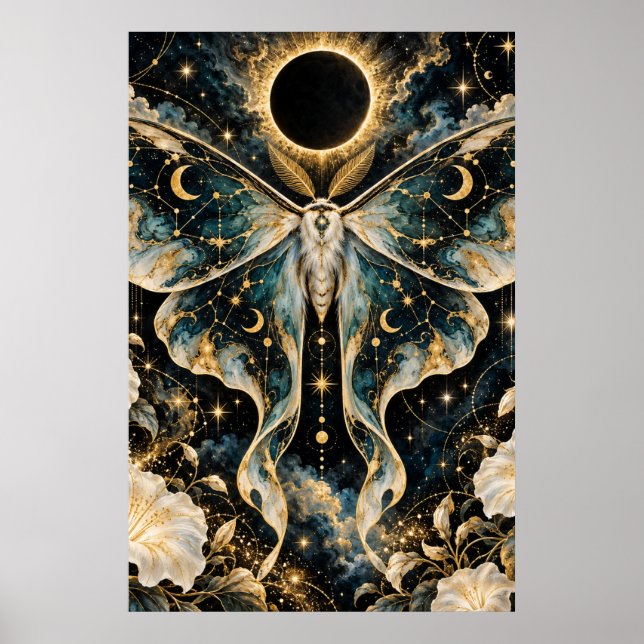 Celestial Eclipse Moth Poster (Front)