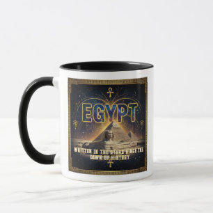 Celestial Egypt Sphinx Pyramids Galaxy Poster Mug