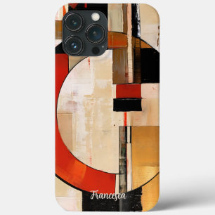 Celestial Elegance: Abstract Exploration in Beige iPhone 13 Pro Max Case