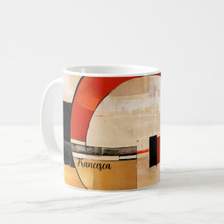 Celestial Elegance: Abstract Exploration in Beige Coffee Mug