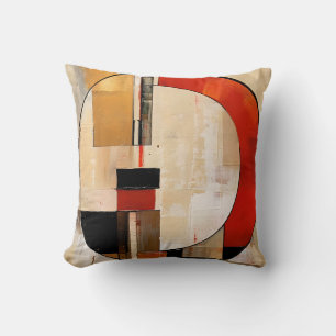 Celestial Elegance: Abstract Exploration in Beige Cushion