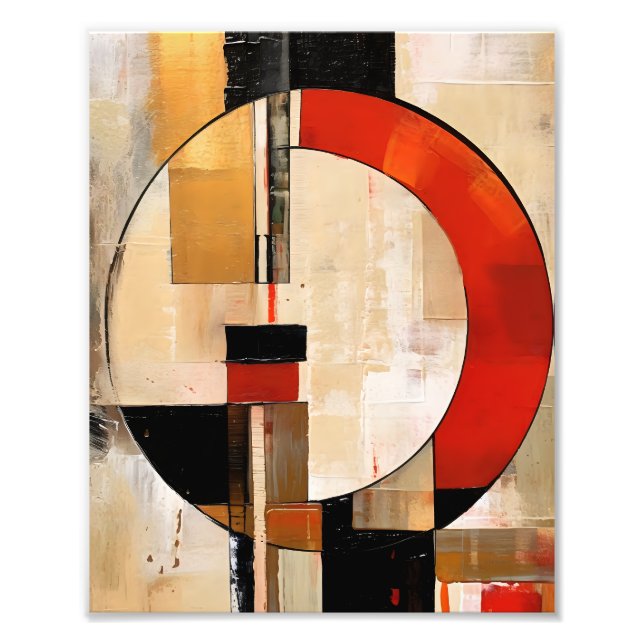 Celestial Elegance: Abstract Exploration in Beige Photo Print (Front)