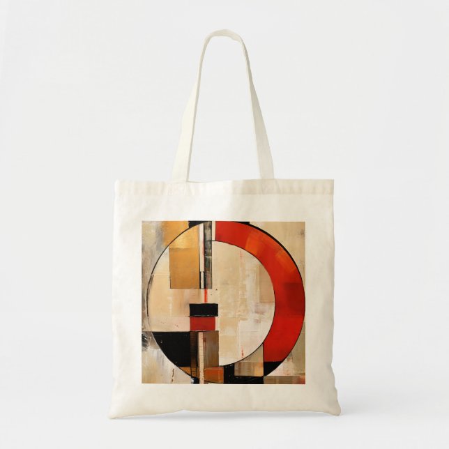 Celestial Elegance: Abstract Exploration in Beige Tote Bag (Front)