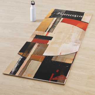 Celestial Elegance: Abstract Exploration in Beige Yoga Mat