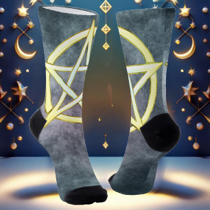 Celestial Elegance: Pearl Pentagram Socks