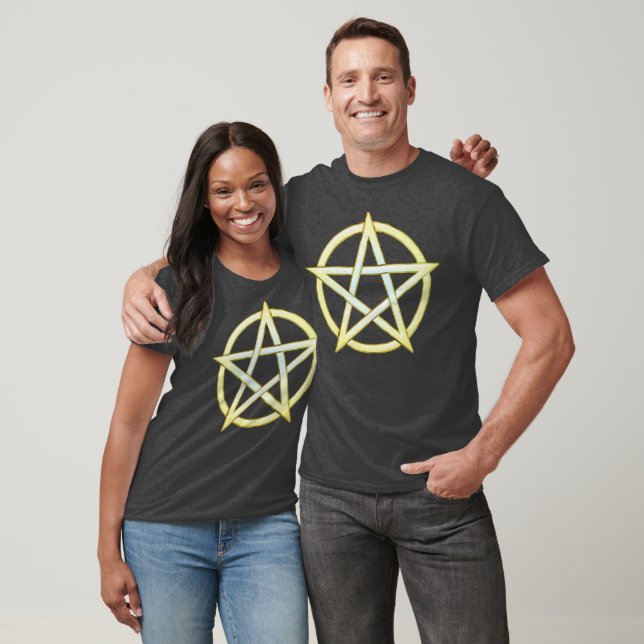 Celestial Elegance: Pearl Pentagram T-Shirt (Unisex)