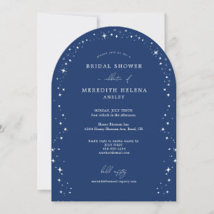 Celestial Elegant Bridal Shower Stars Arch Photo Invitation