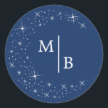 Celestial Elegant Moon Blue Wedding Envelope Seal<br><div class="desc">Invite your guests to a night of romance and starlight with this celestial elegant moon blue wedding envelope seal from the Celestial Elegant Wedding Collection. Featuring a deep navy blue background adorned with twinkling stars and refined typography, this modern celestial design is perfect for couples who love a minimalist yet...</div>