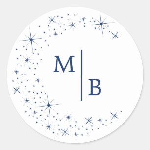 Celestial Elegant Moon White Wedding Envelope Seal