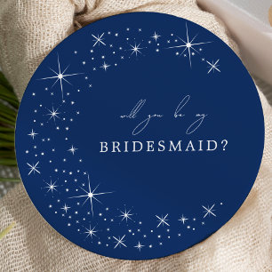 Celestial Elegant Wedding Moon Bridesmaid Proposal Invitation
