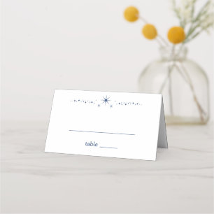 Celestial Elegant Wedding Stars White Folded Place Card