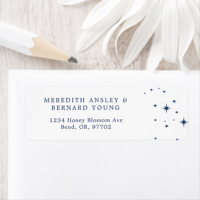 Celestial Elegant Wedding White Return Address (Insitu)