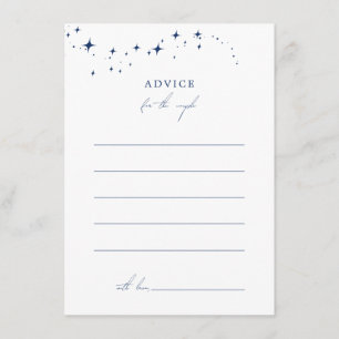 Celestial Elegant White Wedding Advice Card