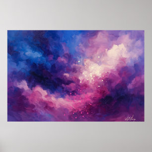 Celestial Ember Abstract Poster