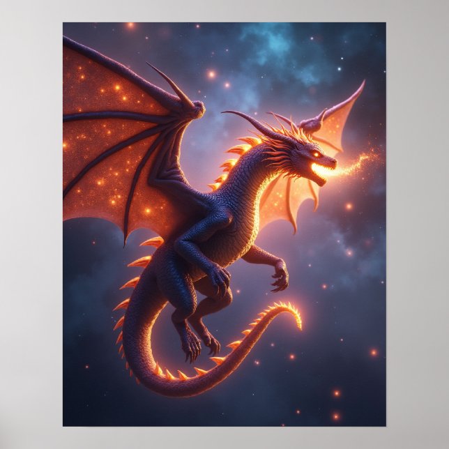 Celestial Ember Dragon Poster (Front)