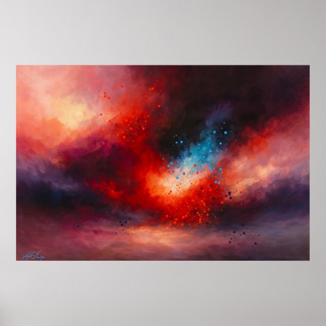 Celestial Emberfall Abstract Poster (Front)