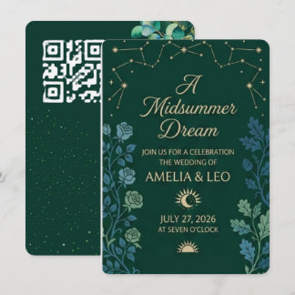 Celestial Emerald Wedding Invitation