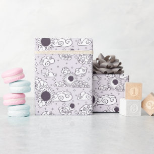 Celestial Engraving Toile (Ethereal Dawn) Wrapping Paper