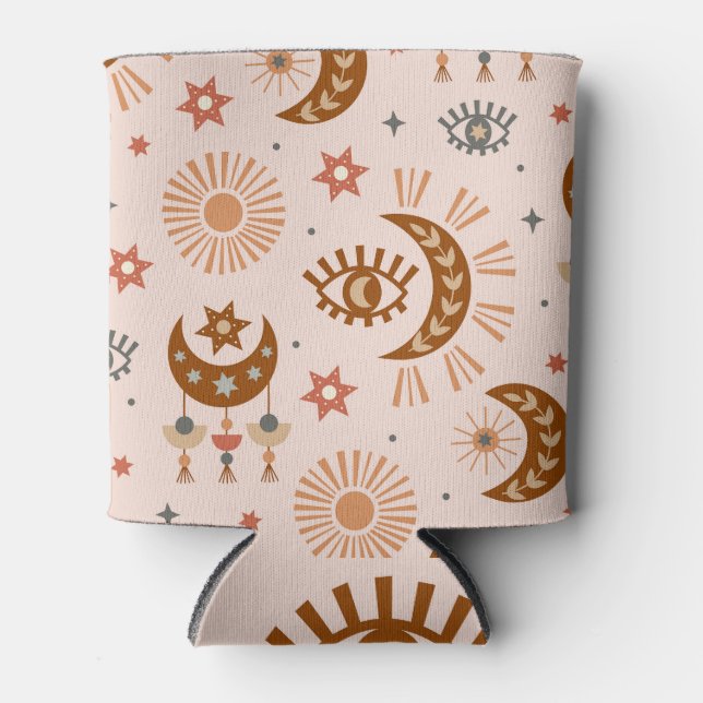 Celestial eye, moon, sun pattern. can cooler (Front)