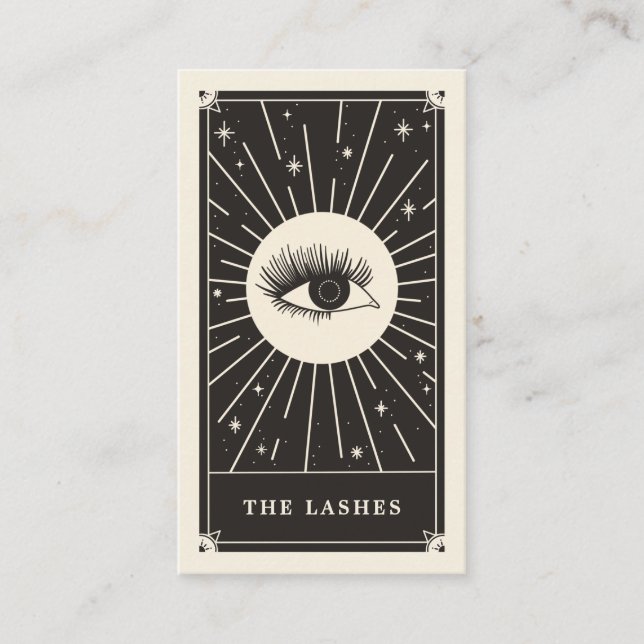 Celestial Eye Tarot Lashes Black Business card (Front)