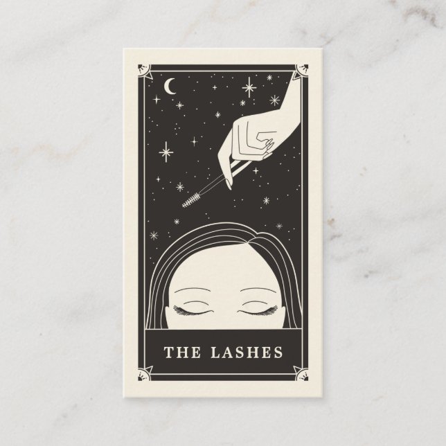 Celestial Eye Tarot Lashes Black Business card (Front)