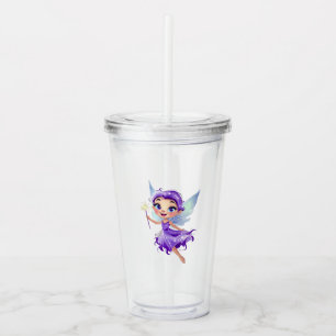 Celestial Fairy Glitter Acrylic Tumbler